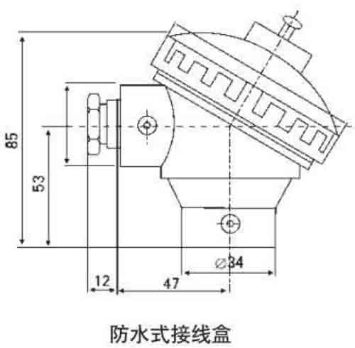 鉑熱電阻防水接線(xiàn)盒結(jié)構(gòu)圖